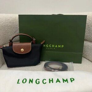 Longchamp Mini Bag Black/Brown w/ Gold HW